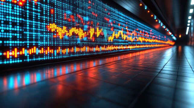 Digital Financial Data Corridor:  A Futuristic Visualization of Market Trends