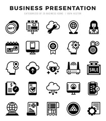 Set of Business Presentation Icons Lineal Filled icons collection.