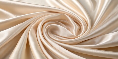 Swirling Beige Silk Fabric Close-up, Soft Focus, Abstract Texture, Luxury, Elegant, Silk Swirl, Fabric Texture Silk