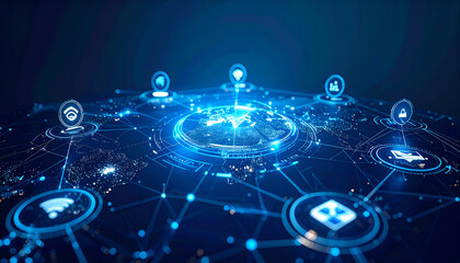 Global Network Connection with Digital World.