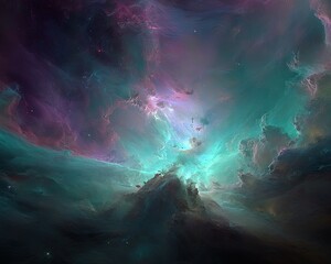 Vibrant Colorful Nebulae In Space