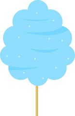 Illustration of Fluffy Blue Cotton Candy