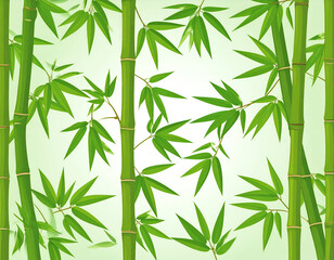 Obraz premium Lush Green Bamboo Forest Pattern.
