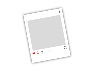  Social Media Post Frame Icon - Blank Instagram Mockup with Like, Comment, Share & Save, Photo frame for social media designs, Post template framework, 