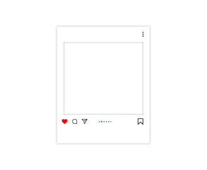 Blank social media instagram empty photo card frame,  Template mockup for design, . Post template, 