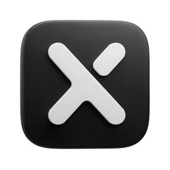 Black Square Icon with White Stylized Letter X Symbol, Modern Minimalist Design for Apps, Websites, and Branding, Elegant and Versatile Graphics