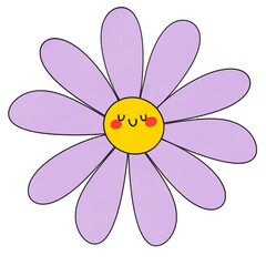 Purple Daisy  flower on a white background