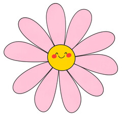 pink flower on a white background