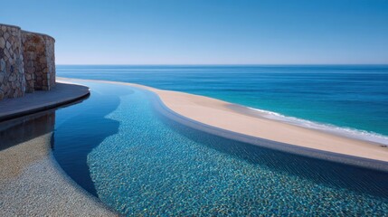 Fototapeta premium Infinity pool overlooking ocean