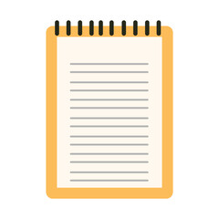 Yellow spiral notebook with lined pages, ideal for writing, notes, schoolwork, journaling, office tasks, and educational creative projects.