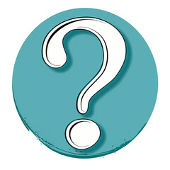 Question mark icon on transparent or white background
