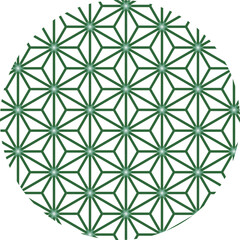 Pattern -4-3- Asanoha - New Years Color- green