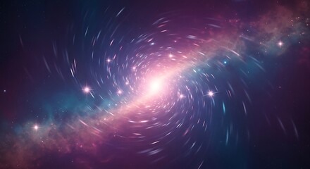 Fototapeta premium Swirling Galaxy with Glowing Center and Colorful Nebula