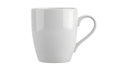 White Ceramic Coffee Mug, Transparent Background
