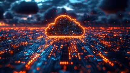 Futuristic cloud computing concept