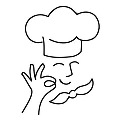Cartoon illustration of a chef gesturing Bon Appétit