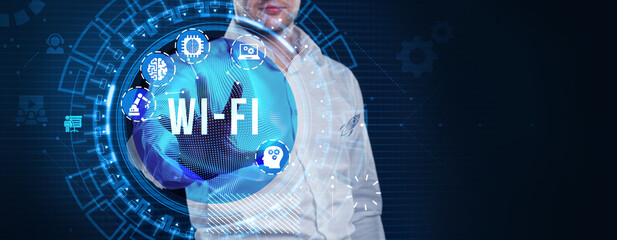 Global Wi-Fi wireless internet technology concept.