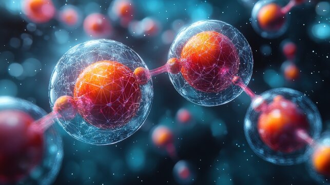 Molecular structure in a transparent capsule
