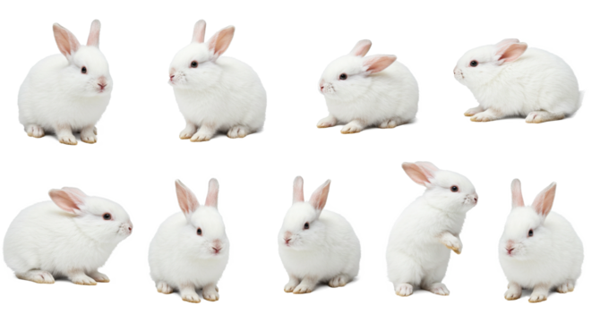 赤ちゃんのウサギの切り抜きセット