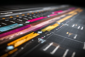 Visual representation of data analytics displaying trends and patterns in vibrant colors