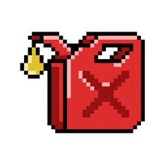 8-Bit Pixel Gasoline Canister Icon