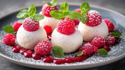 Delightful Dessert: Raspberry and Coconut Cream Puffs