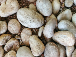 Smooth Beige and White River Stones Texture