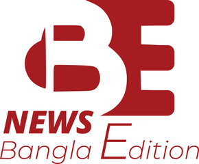 Red Dynamic "B and E News" Logo Design for Media with Cloud and Connectivity Elements