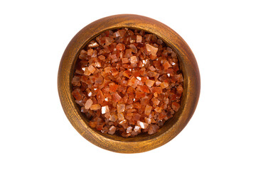 a bowl of crushed red and white rocks