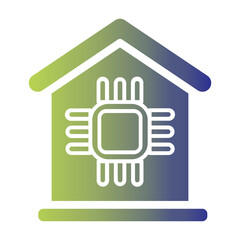 Smart Home Icon On Flat Gradient Style