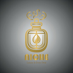 Elegant Gold Eco Perfume Logo Design Nature-Inspired Luxury Brand Identity Template for Organic Fragrance and Aromatherapy Businesses