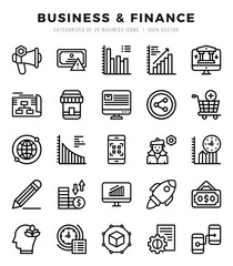 Business & Finance Icon Bundle 25 Icons for Websites and Apps