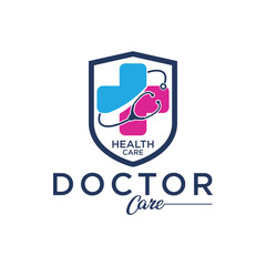 doctor office medical health care stethoscope logo