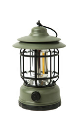 One lantern lamp isolated on white background. Camping