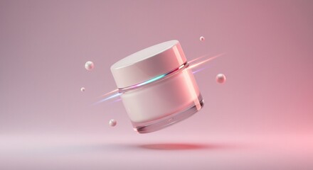 Cosmetic cream container floating display