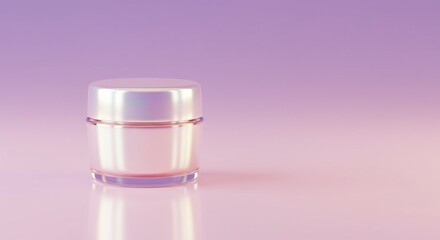 Cream jar against pastel background