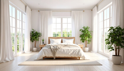 Sunny Modern Bedroom Interior Design.