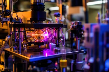 Close-up view of a complex scientific apparatus.