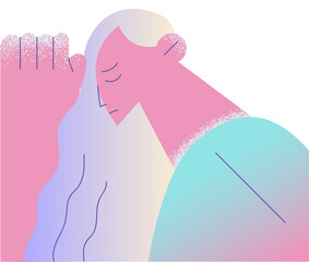 Depression, stress, negative emotions concept