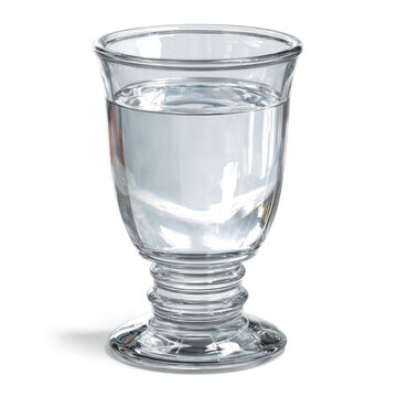 Elegant vintage-style glass goblet with pure still water