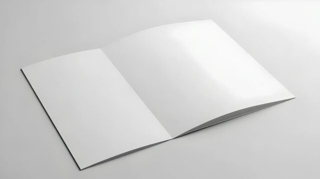 Minimalist Open White Brochure on Clean White Surface Presentation