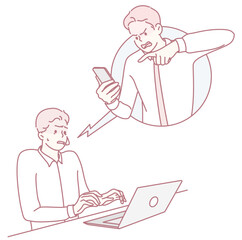 Illustration of a heated conversation, vividly showcasing the frustration that often arises in digital communication