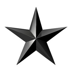 3d black metal star isolated 