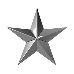 Obraz premium 3d gray metal star isolate 
