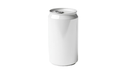 Empty beverage can with blank label.