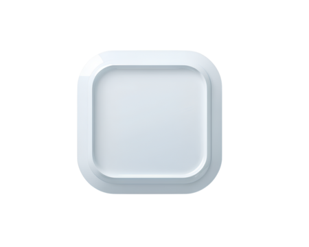  Minimal White Home Icon with Soft Shadows and Rounded Corners, Front View, Isolated on Transparent Background PNG