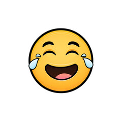 Fototapeta premium Laughing Emoji with Tears of Joy Emoticon on transparent background