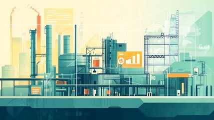 Industrial complex with digital overlay