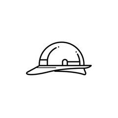 Fototapeta premium Line drawing of a safety helmet on white background 