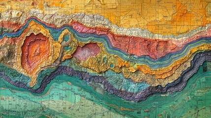Geological Map Art: A 3D Topographic Masterpiece